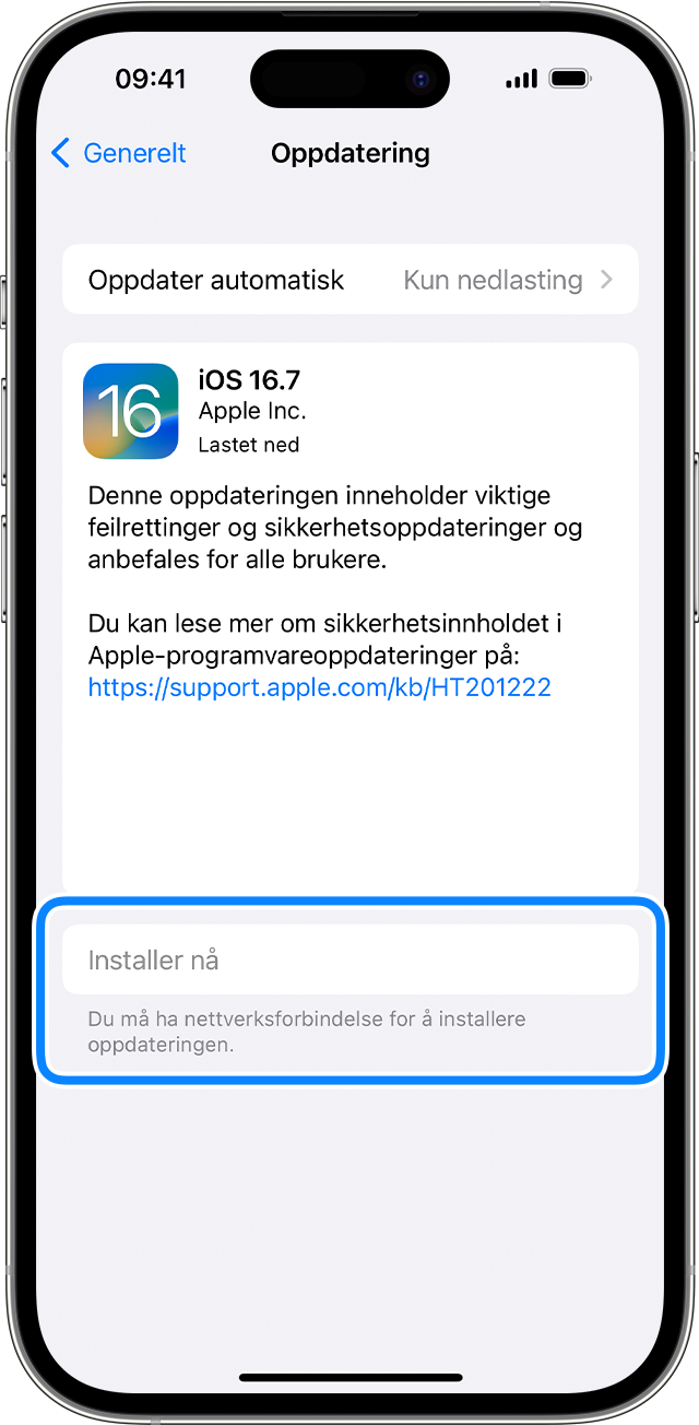 Hvis iPhonen eller iPaden ikke oppdateres - Apple-kundestøtte (NO)