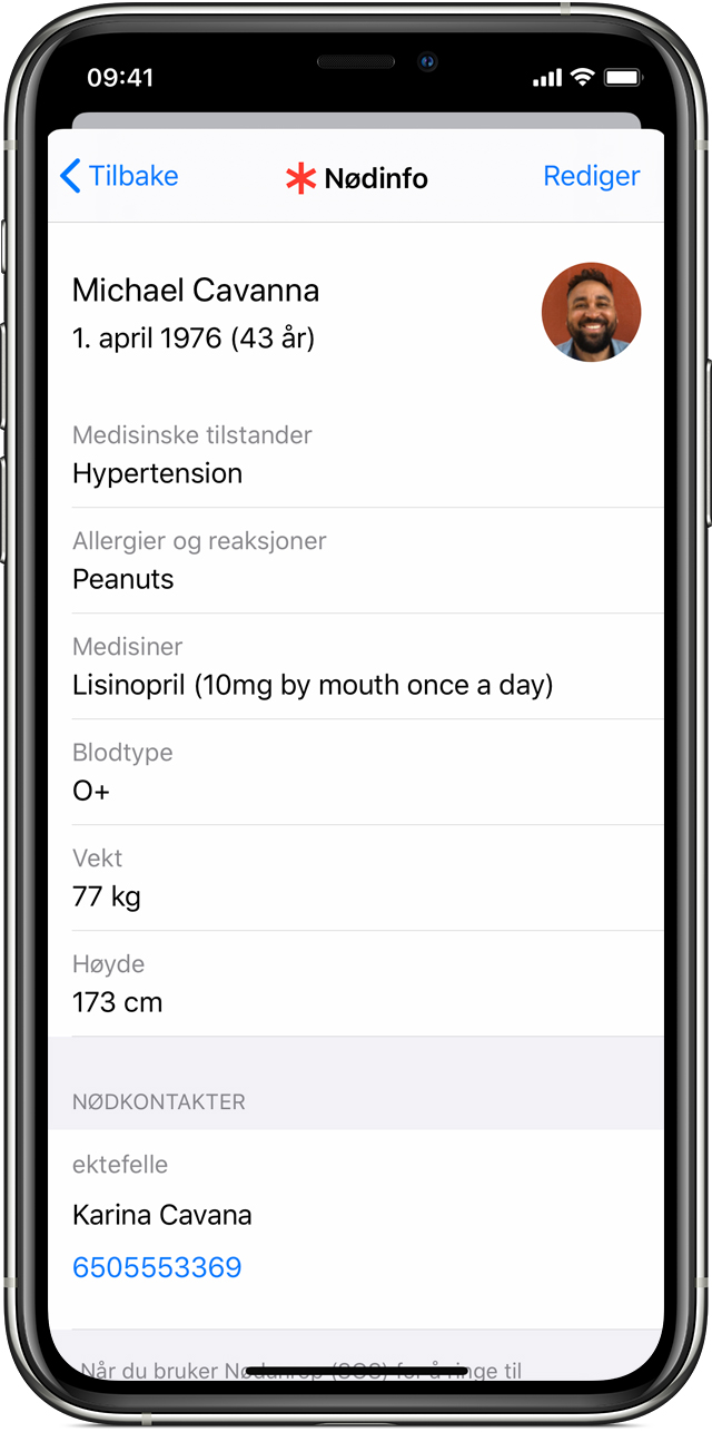 Konfigurer Nodinfo Detaljene Dine I Helse Appen Pa Iphone Apple Kundestotte