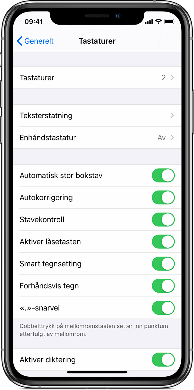 Om tastaturinnstillingene på iPhone, iPad og iPod touch - Apple ...