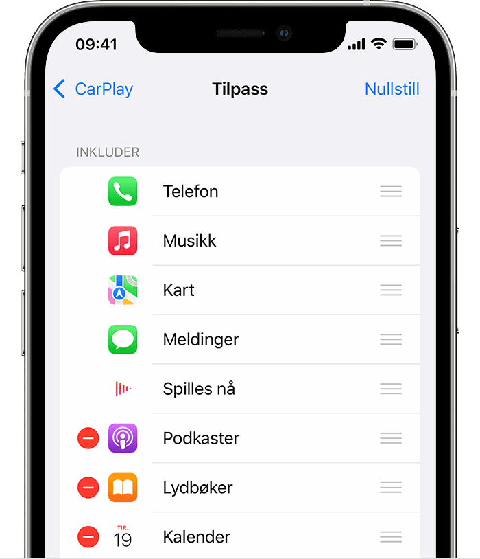 Bruk CarPlay med iPhone - Apple-kundestøtte (NO)