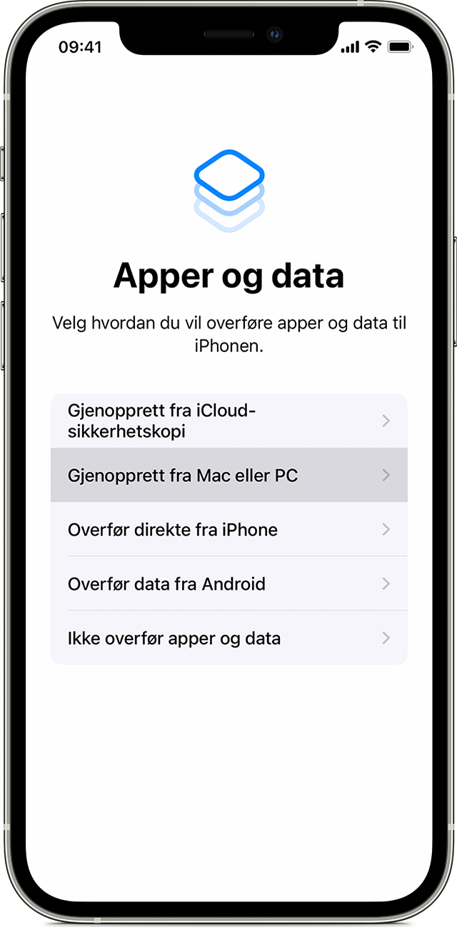 Bruk Finder eller iTunes til å overføre data fra den forrige iOS-enheten  din til en ny iPhone, iPad eller iPod touch - Apple-kundestøtte (NO)