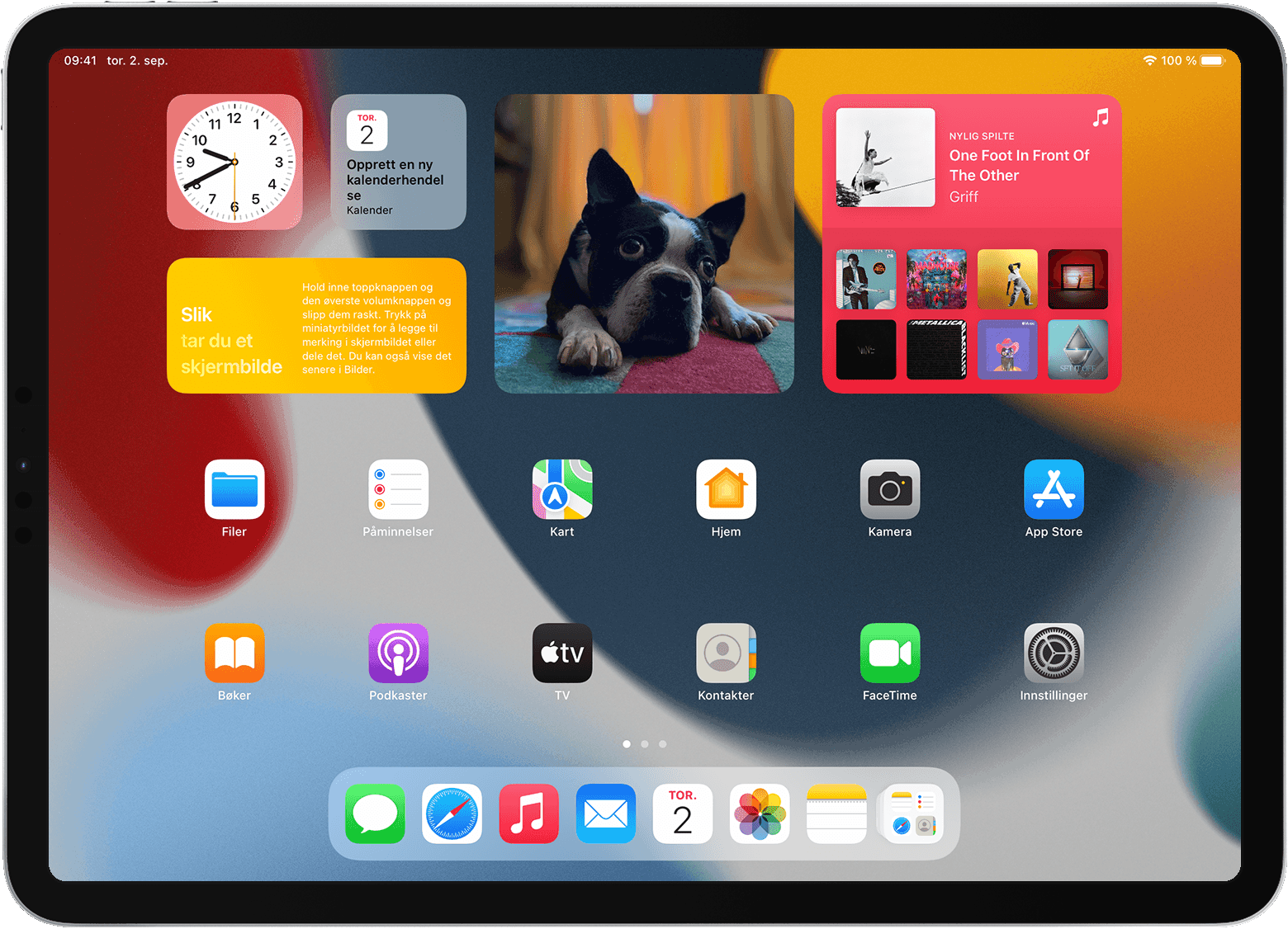 Bruk widgeter på iPad Applekundestøtte (NO)