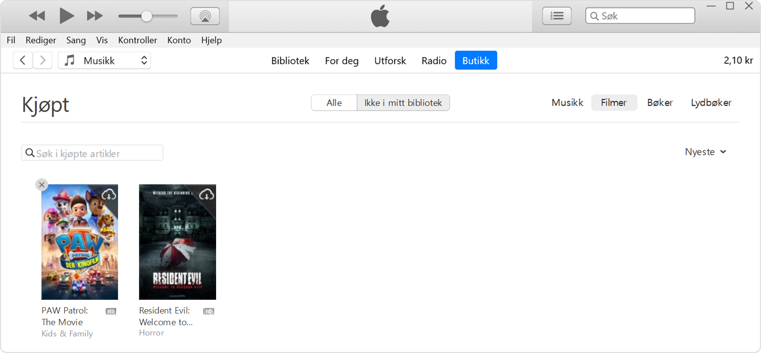 Skjul kjøp-knappen i iTunes på en PC