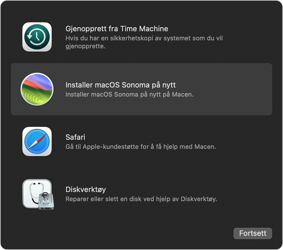 Slik installerer du macOS på nytt - Apple-kundestøtte (NO)