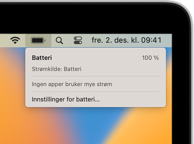 Få hjelp med batteriet til den bærbare Macen - Apple-kundestøtte (NO)