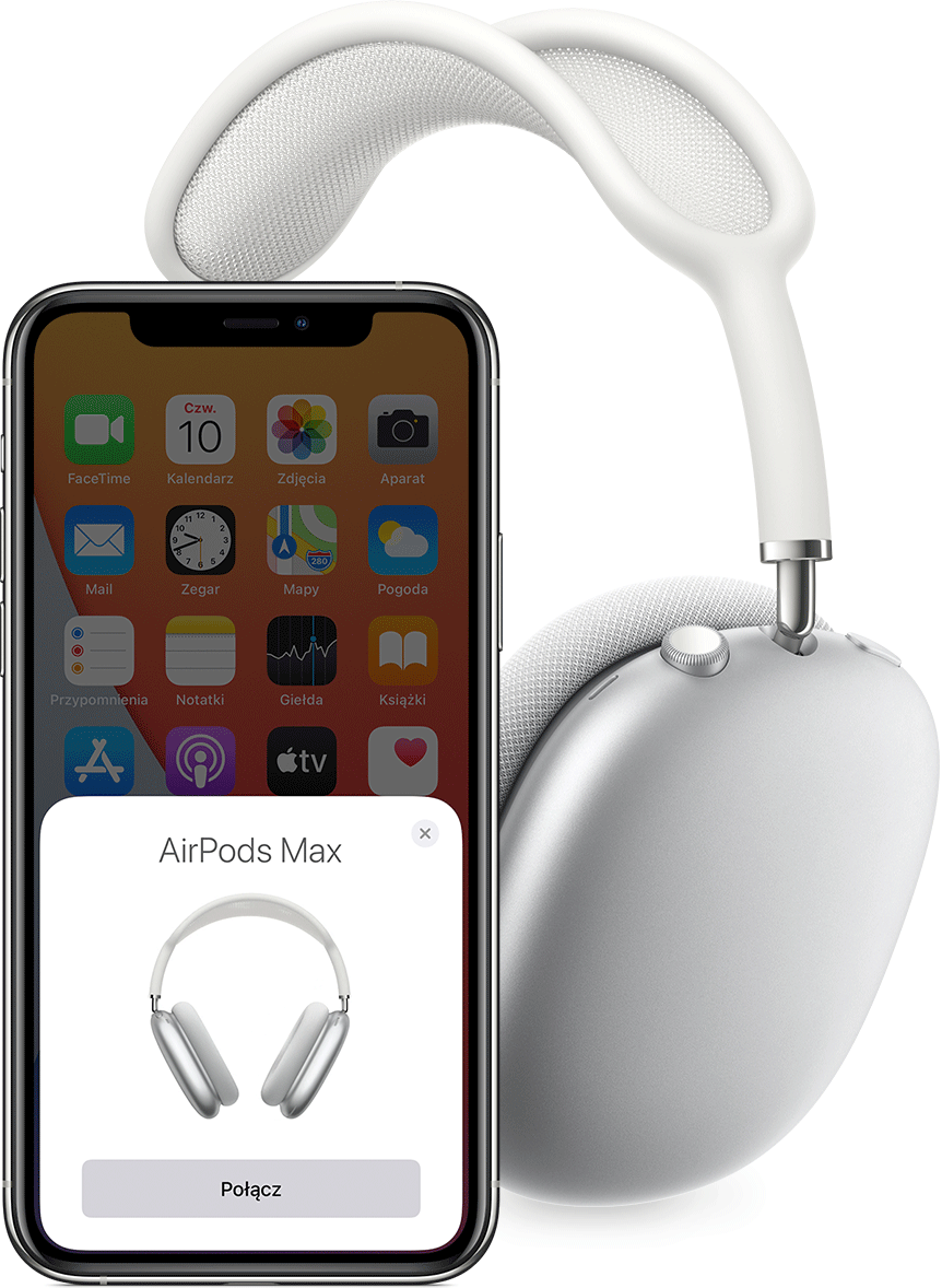 Konfigurowanie słuchawek AirPods Max przy użyciu urządzenia z systemem iOS
