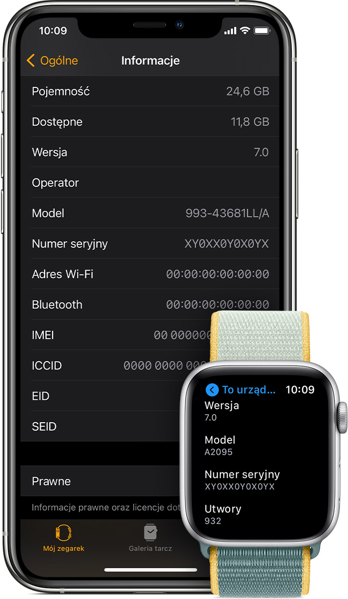 Ekran To urządzenie na telefonie iPhone i zegarku Apple Watch.