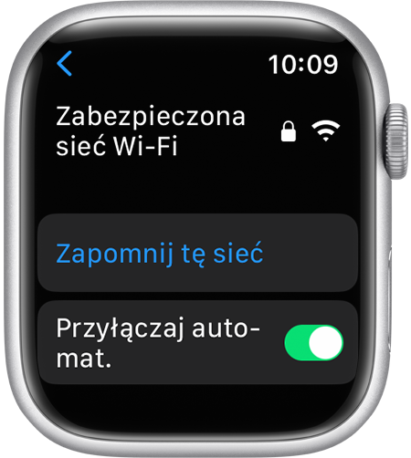 Opcja Zapomnij tę sieć na zegarku Apple Watch