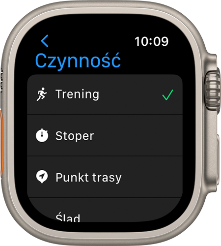 Używanie przycisku czynności na zegarku Apple Watch Ultra - Wsparcie Apple  (PL)