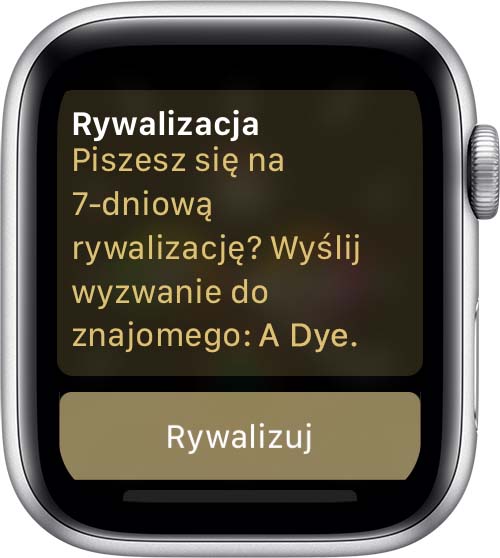 Rywalizowanie ze znajomymi na zegarku Apple Watch