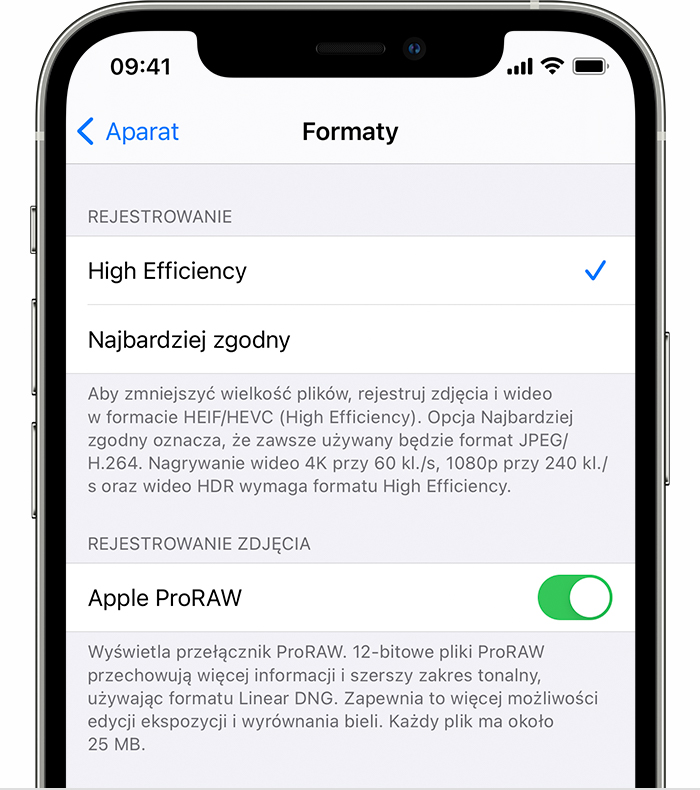 Informacje o formacie Apple ProRAW Wsparcie Apple (PL)