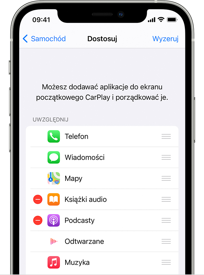 Używanie funkcji CarPlay z telefonem iPhone Wsparcie Apple (PL)