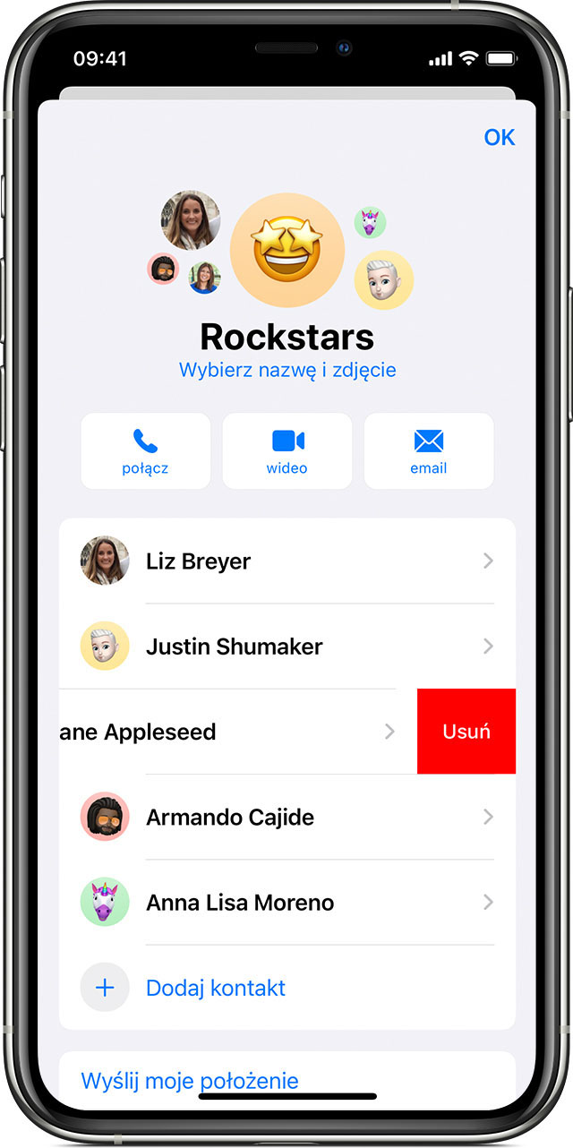 Dodawanie i usuwanie osób w grupowych wiadomościach tekstowych na