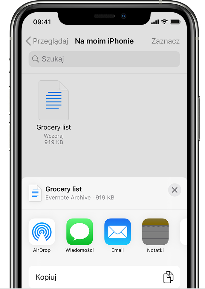 Importowanie notatek i plików do aplikacji Notatki Wsparcie Apple