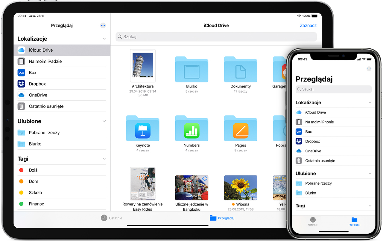 Używanie aplikacji Pliki na telefonie iPhone, iPadzie lub iPodzie touch -  Wsparcie Apple (PL)