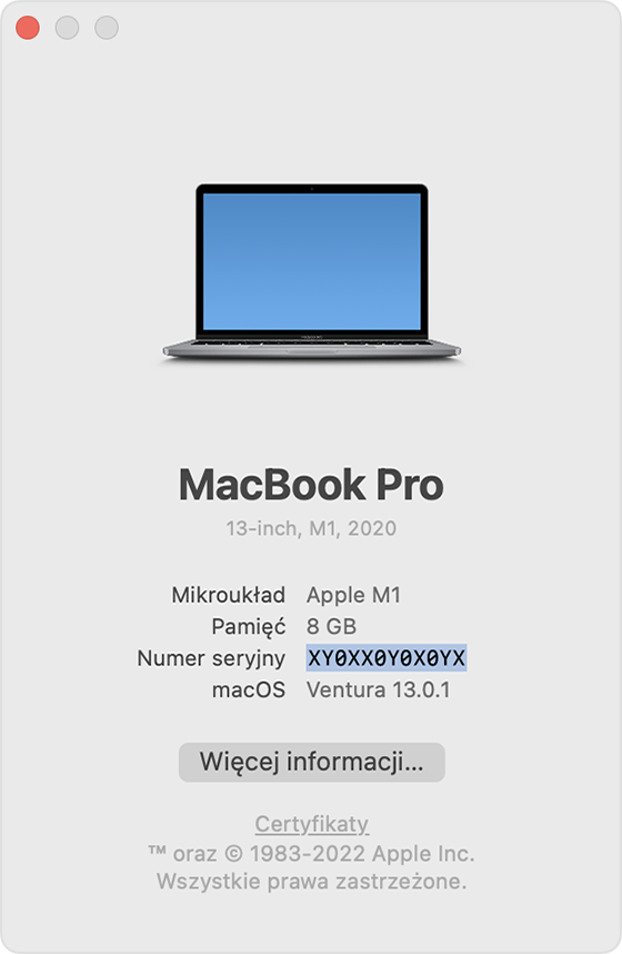 Znajdowanie nazwy modelu i numeru seryjnego Maca - Wsparcie Apple (PL)