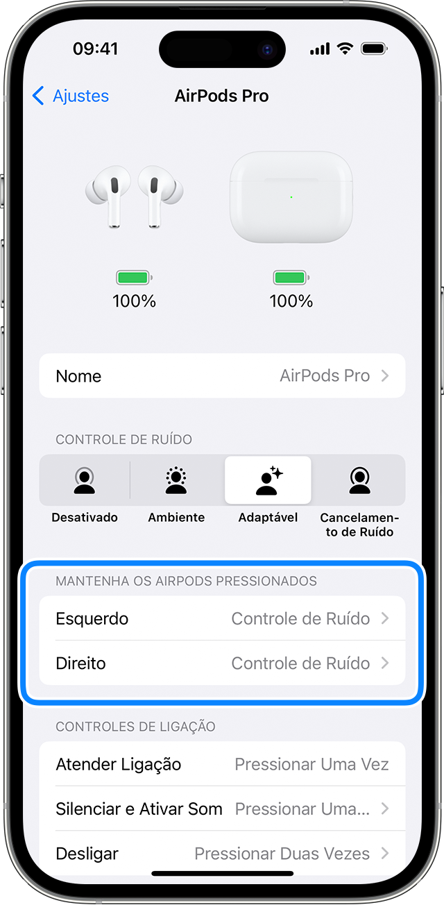 Alterar os ajustes dos AirPods e AirPods Pro - Suporte da Apple (BR)