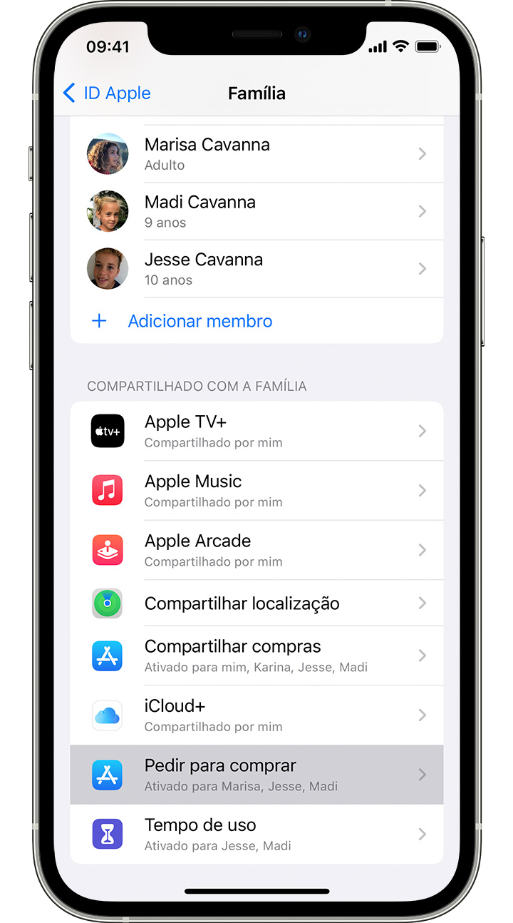 Ajustes no iPhone mostrando o recurso 