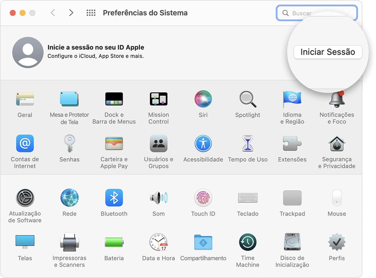 Como iniciar sessão em um Mac com ID Apple.