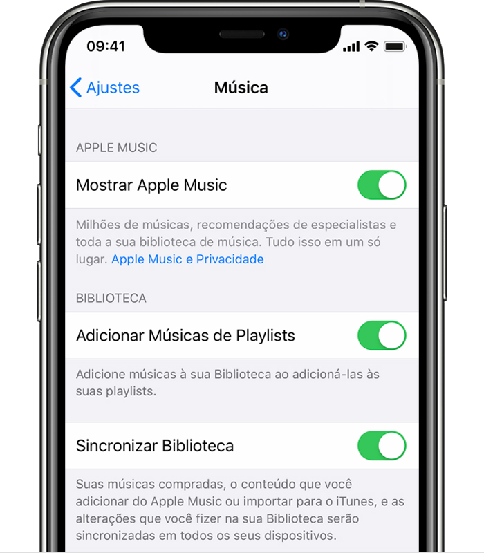 Ativar A Opcao Sincronizar Biblioteca Com O Apple Music Suporte Da Apple