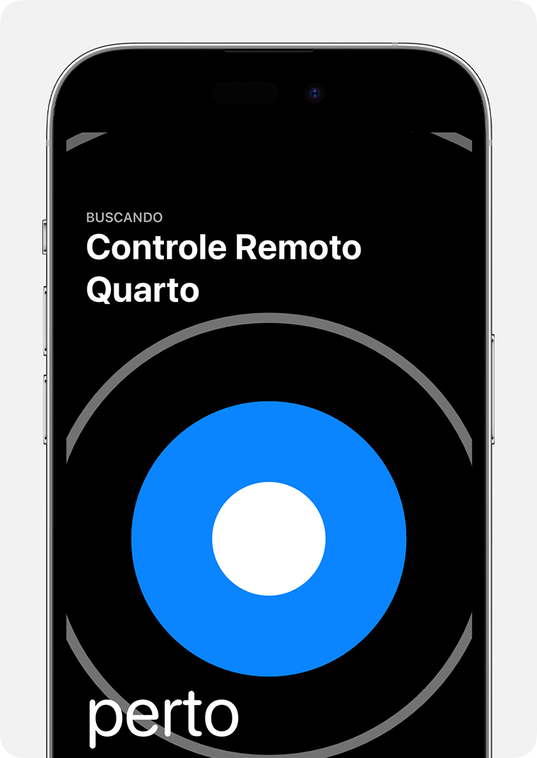 Um grande círculo azul aparece na tela de um iPhone com a palavra perto