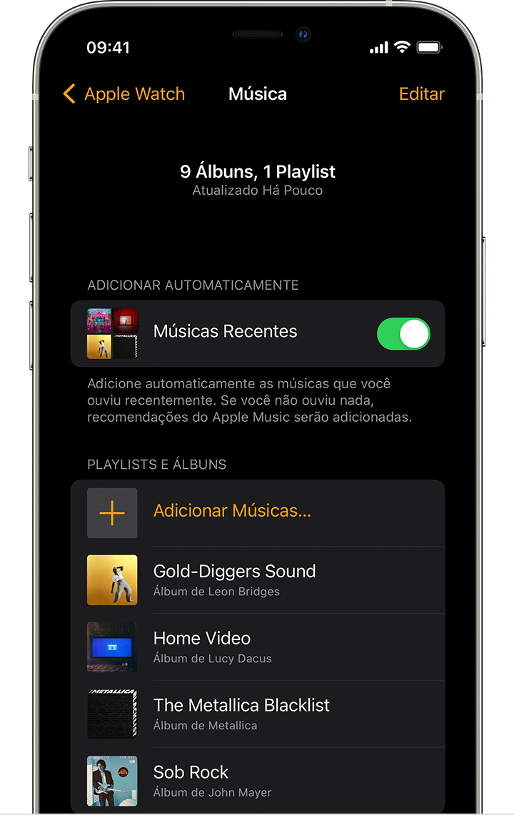 é possivel ouvir musica no apple watch