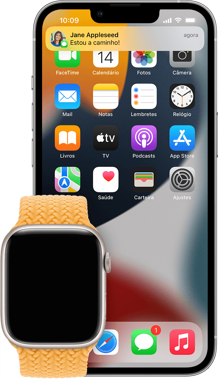 nao estou recebendo notificações no apple watch