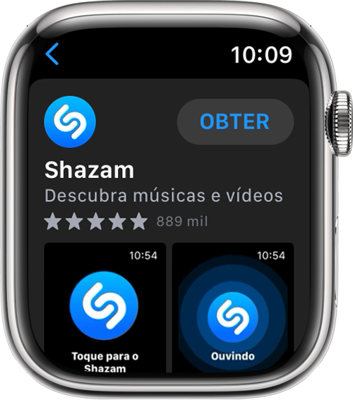 Tela do Apple Watch mostrando como baixar um app