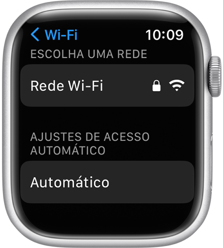 Tela de ajustes do Wi-Fi no Apple Watch mostrando a opção 