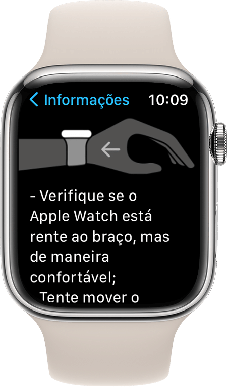 Uma captura de tela do Apple Watch Series 7 mostrando como usar o dispositivo para obter os melhores resultados.