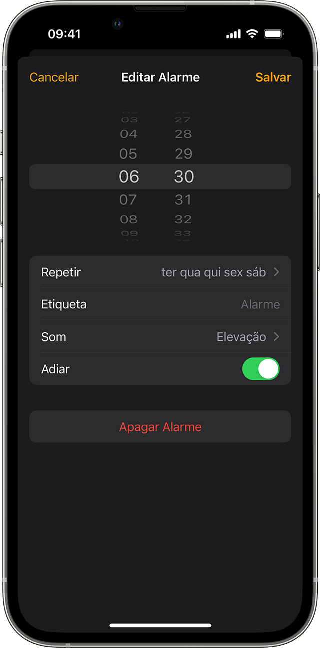 Como definir e alterar alarmes no iPhone - Suporte da Apple (BR)