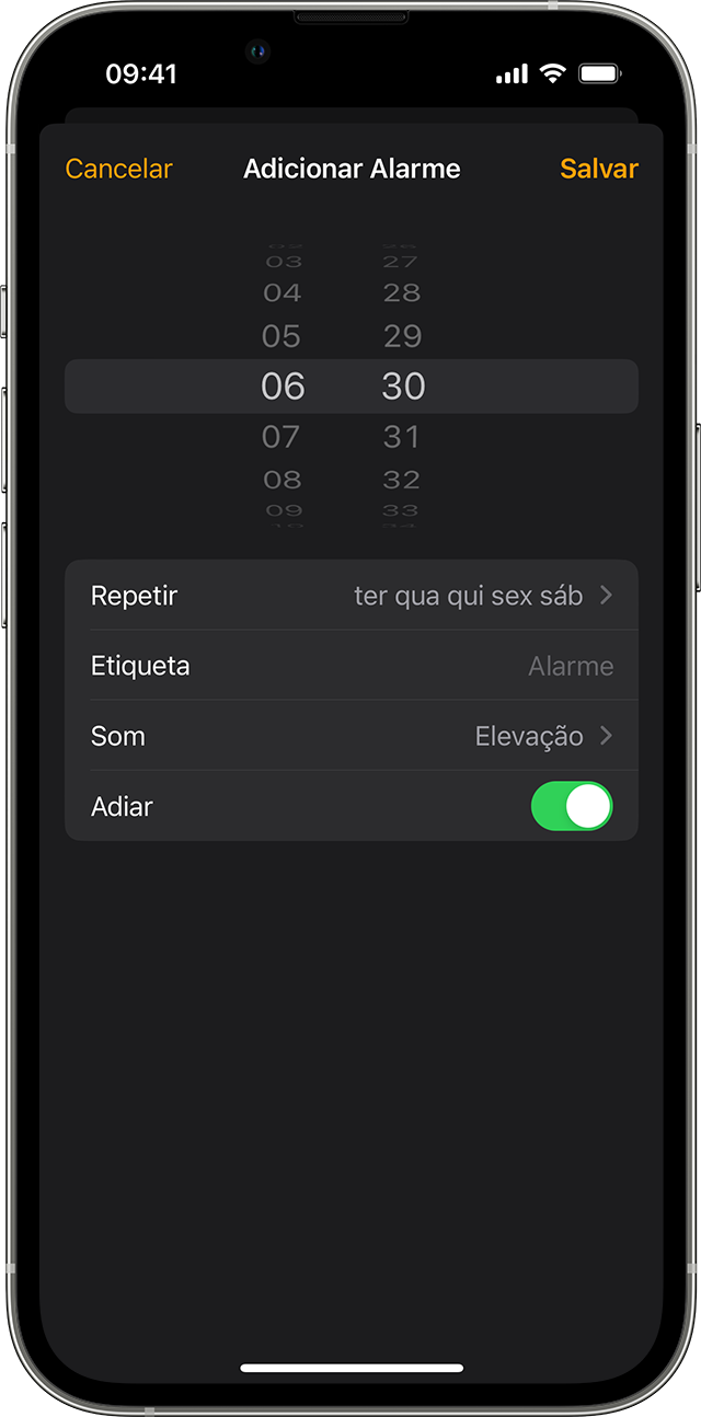 Como definir e alterar alarmes no iPhone - Suporte da Apple (BR)