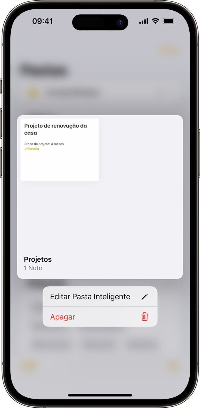 No iOS 16, você pode editar o nome da Pasta Inteligente no app Notas.