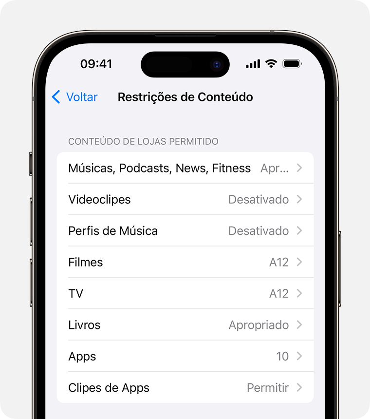 Usar os controles parentais no iPhone, iPad e iPod touch de seu filho -  Suporte da Apple (BR)