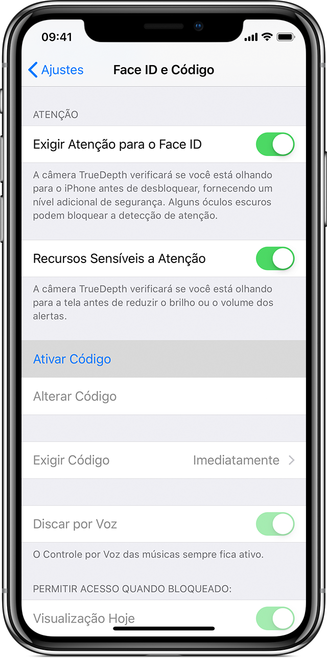 Use um código de acesso no iPhone, iPad ou iPod touch Suporte da Apple