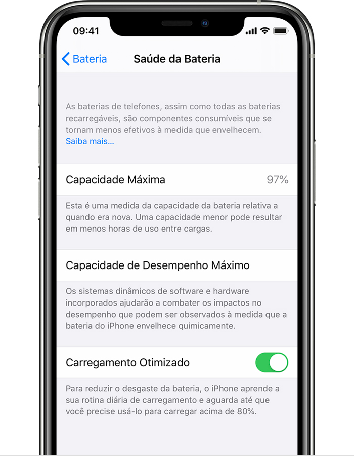 Sobre o Carregamento Otimizado no iPhone - Suporte da Apple (BR)