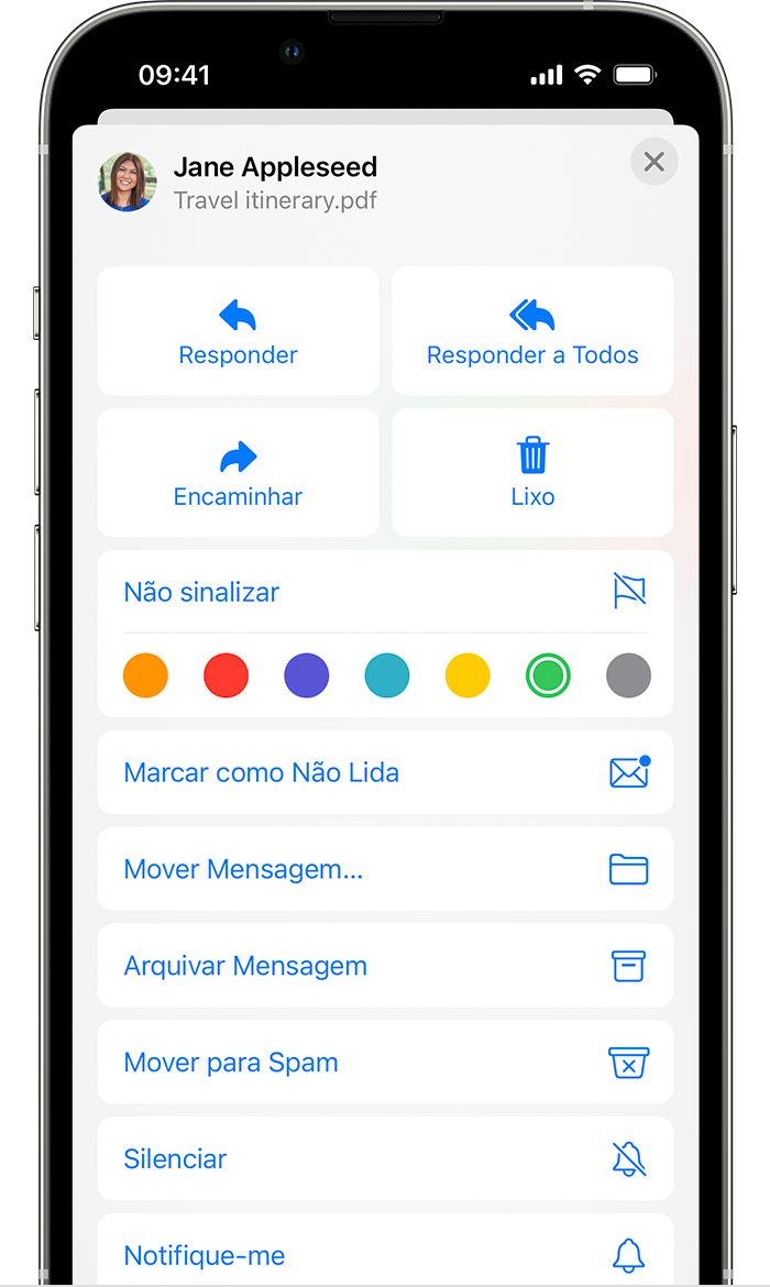 Como escolher uma cor de marcador para marcar e-mails no Mail no iOS 15