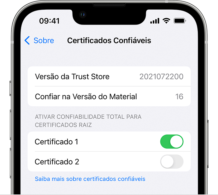 Certificados Confiáveis do iPhone