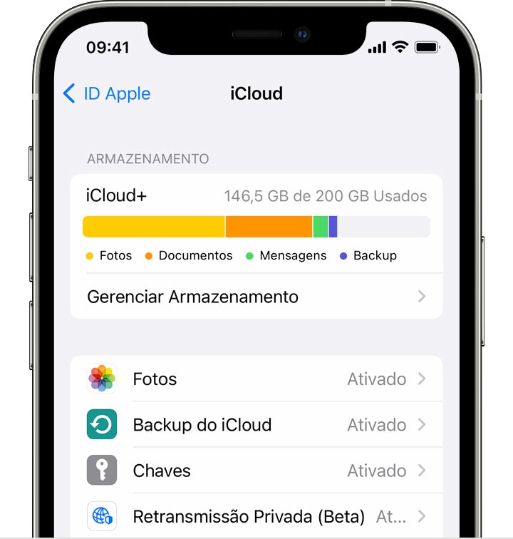 Verificar o armazenamento do dispositivo no iCloud