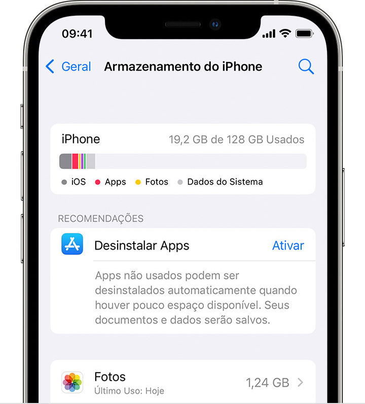 Gerenciar o armazenamento de fotos e vídeos - Suporte da Apple (BR)