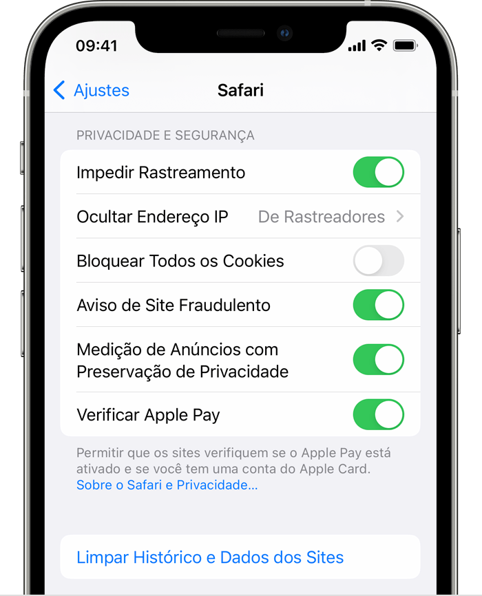 como limpar historico safari iphone