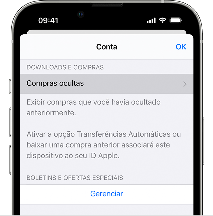 Ocultar compras na App Store - Suporte da Apple (BR)