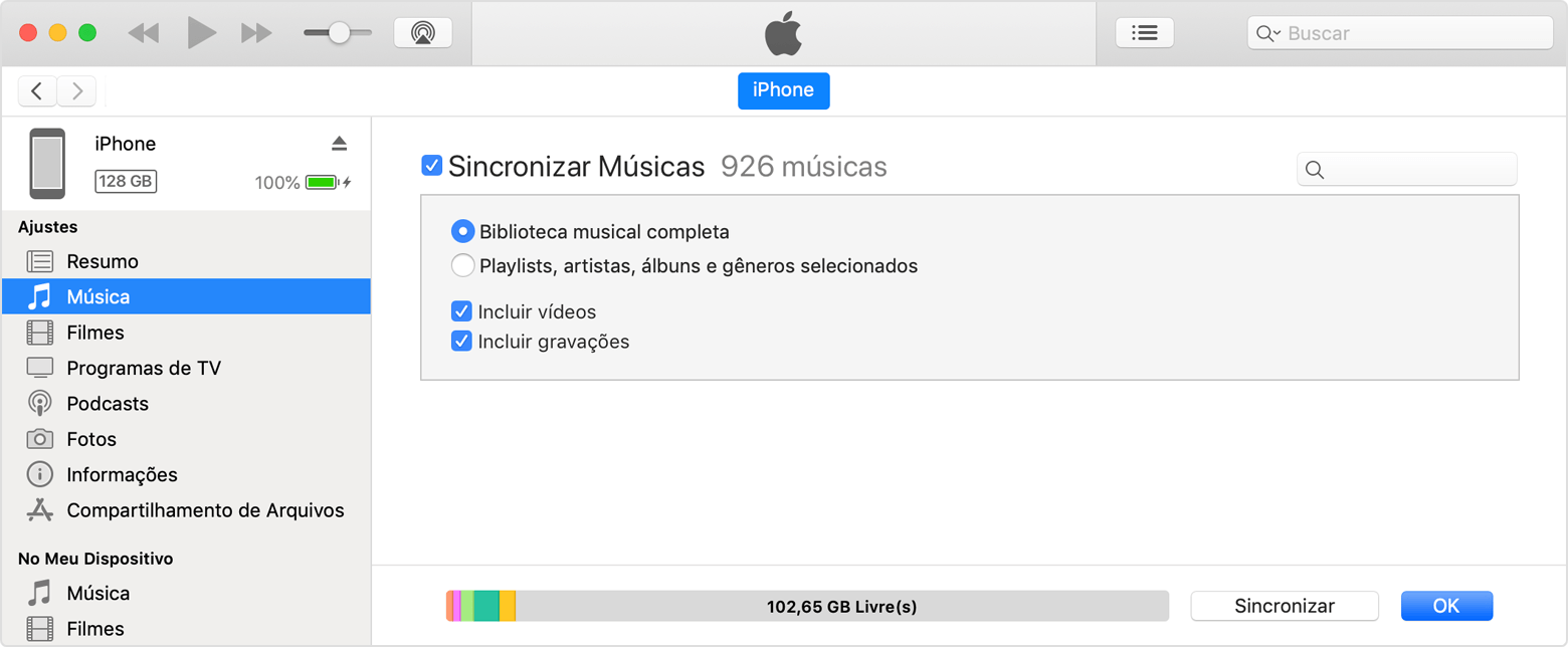 Como habilitar o app Arquivos (iOS) para importar músicas do