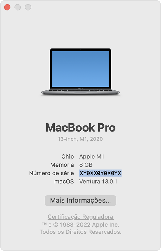 Encontrar o nome do modelo e o número de série do Mac - Suporte da Apple  (BR)