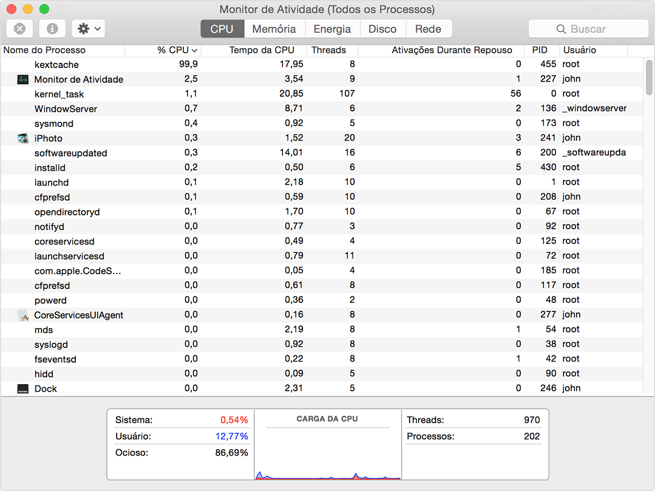 gerenciador de tarefas mac os x