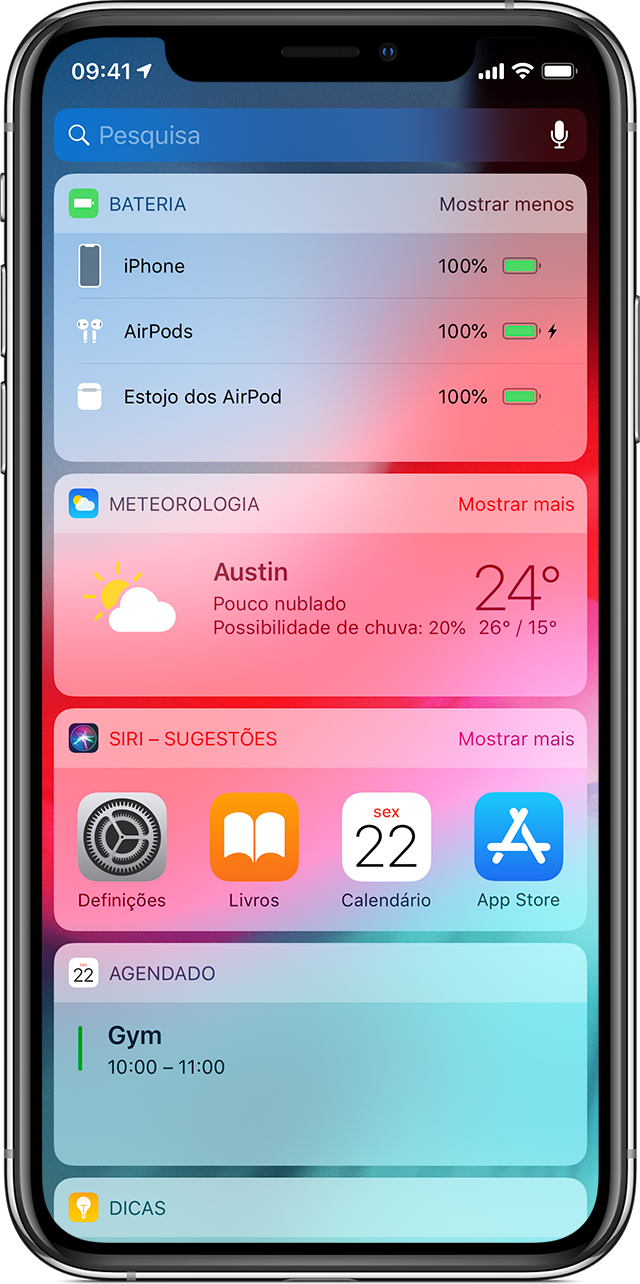 Carregar os AirPods com a caixa de carregamento e saber mais sobre a