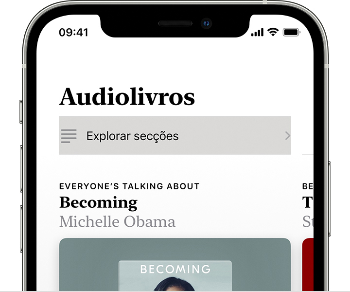 O botão Explorar secções no iPhone ou iPod touch