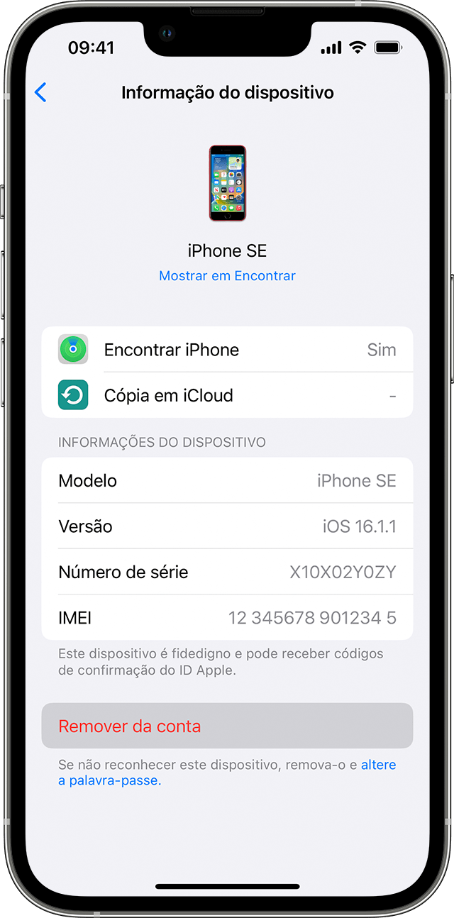 Remover um dispositivo da lista de dispositivos no iPhone