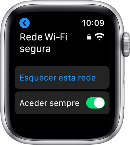 Opção Esquecer esta rede no Apple Watch