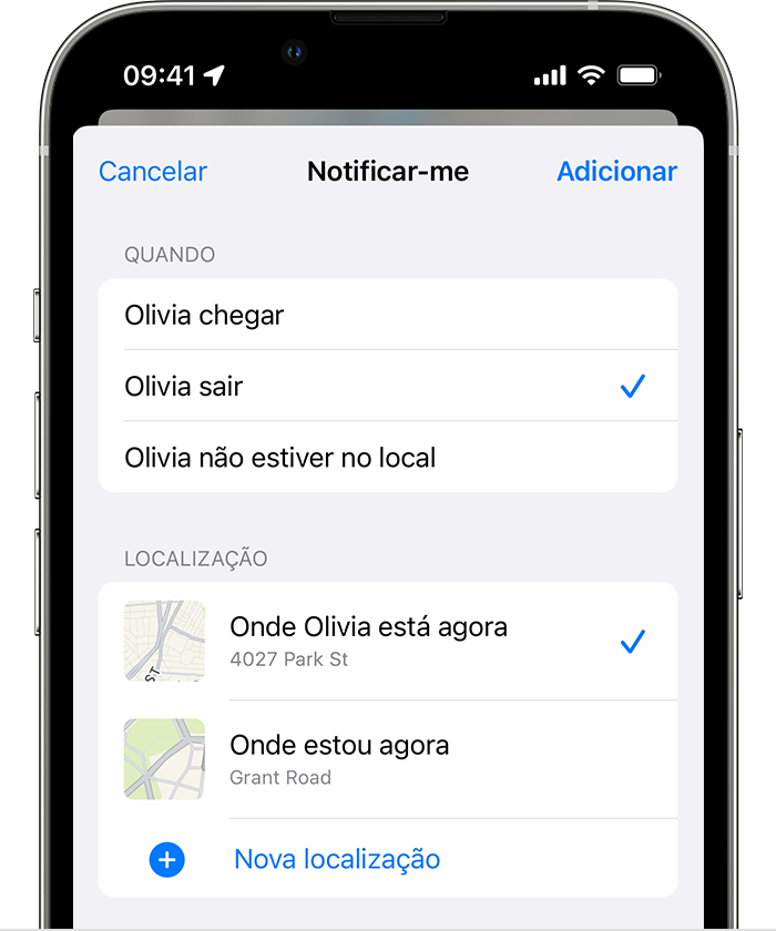 Criar uma notificação com base na localização para um amigo no iPhone